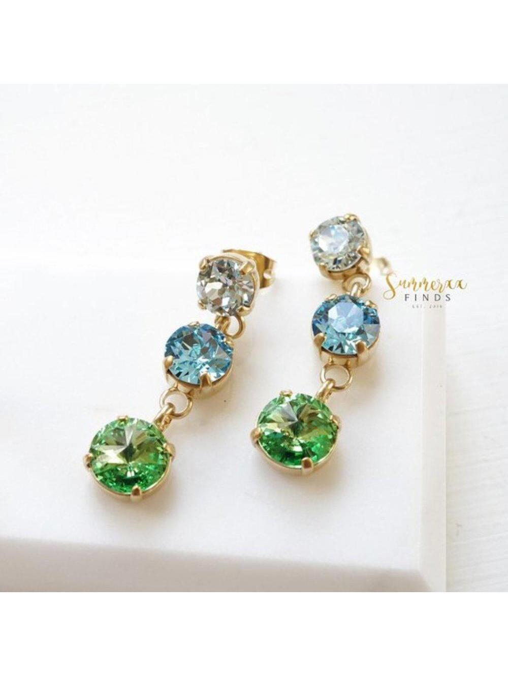 Roxanne Assoulin Just Us Three Earrings Swarovski Crystals